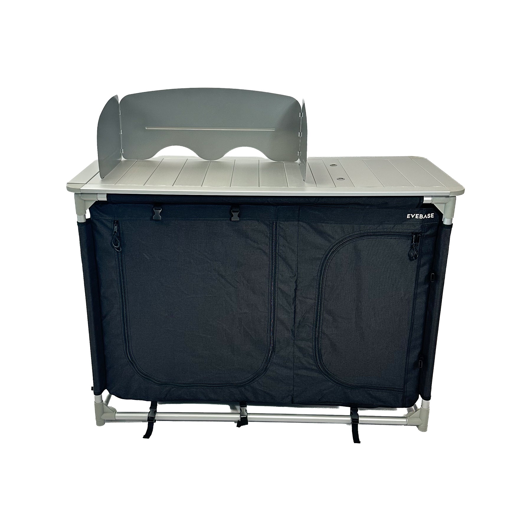 Silver Camping Kitchen Cupboard + Sink