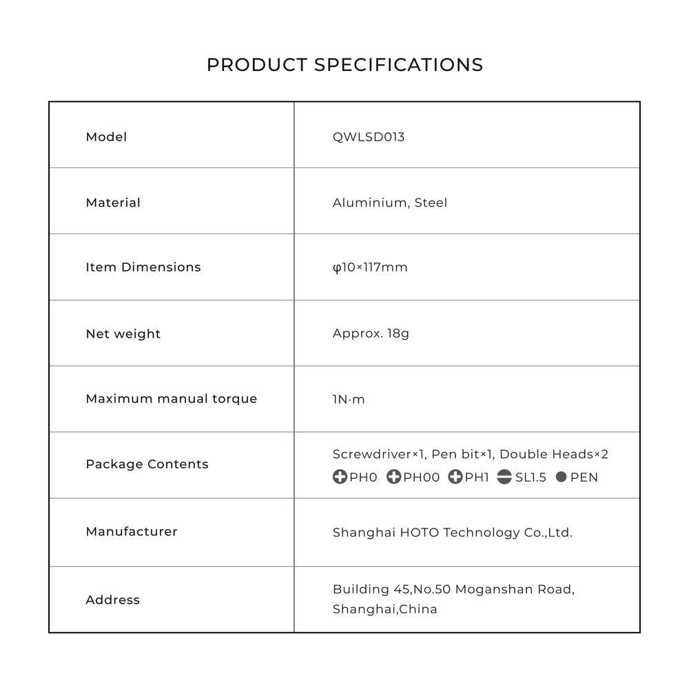 Pocket Precision Screwdriver SE (Manual)