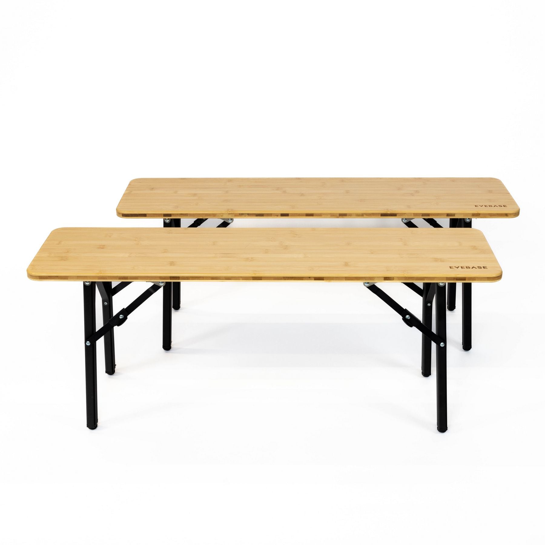 EveBase Flex Bamboo Camping Bench 100 (2-pack) | Foldable Seating