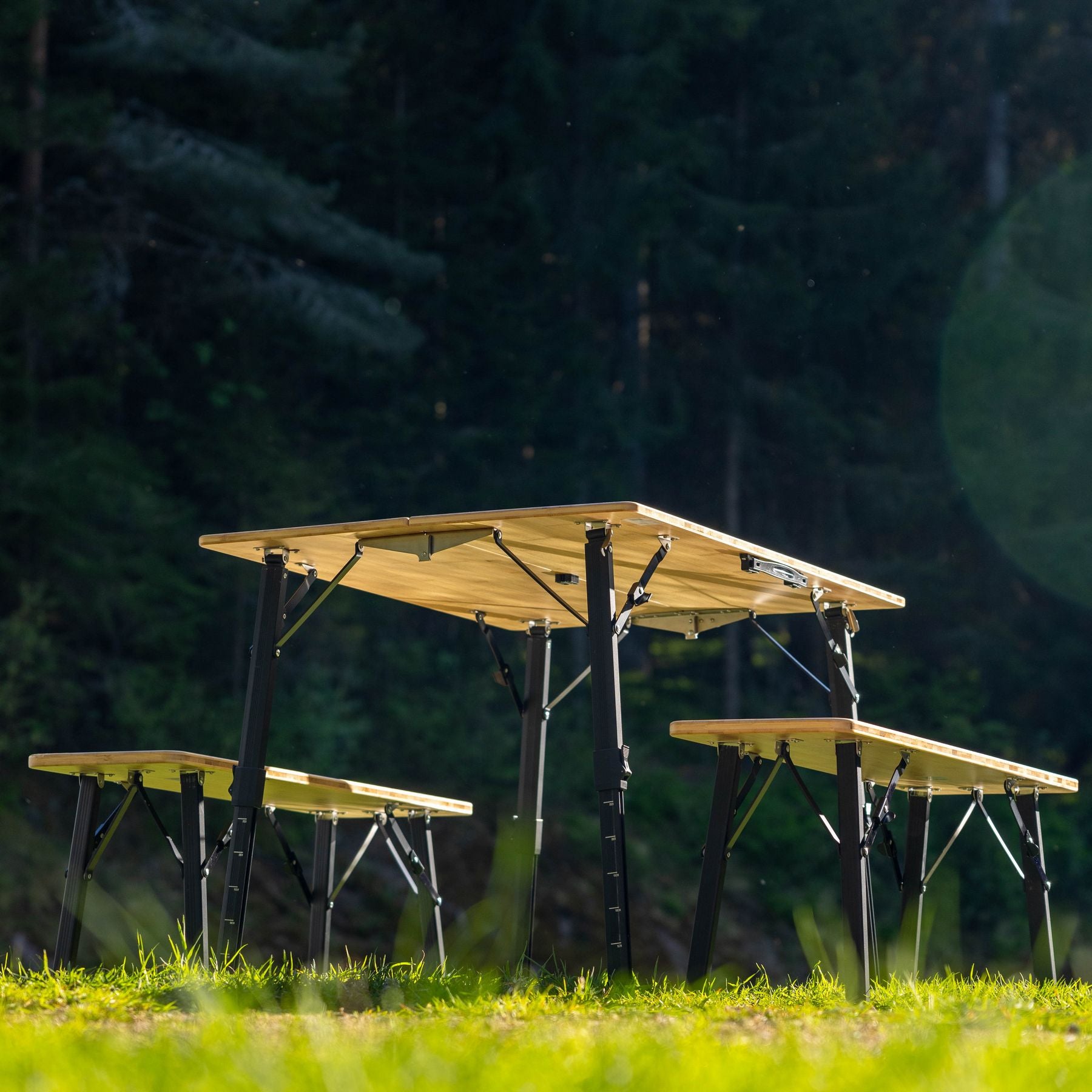 Flex Bamboo Camping Set (Table + Benches)