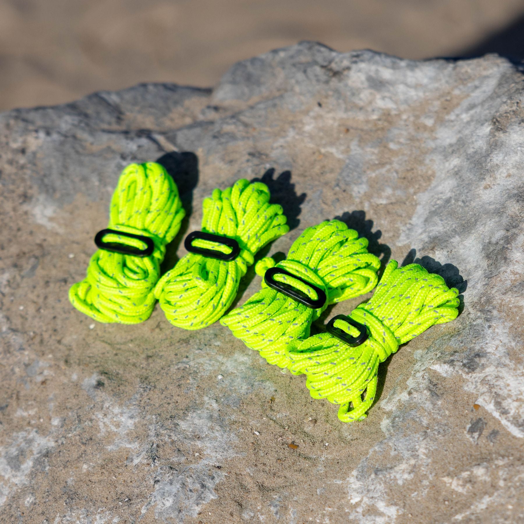 Hi-Vis Guy Ropes + Tensioners (4-pack)