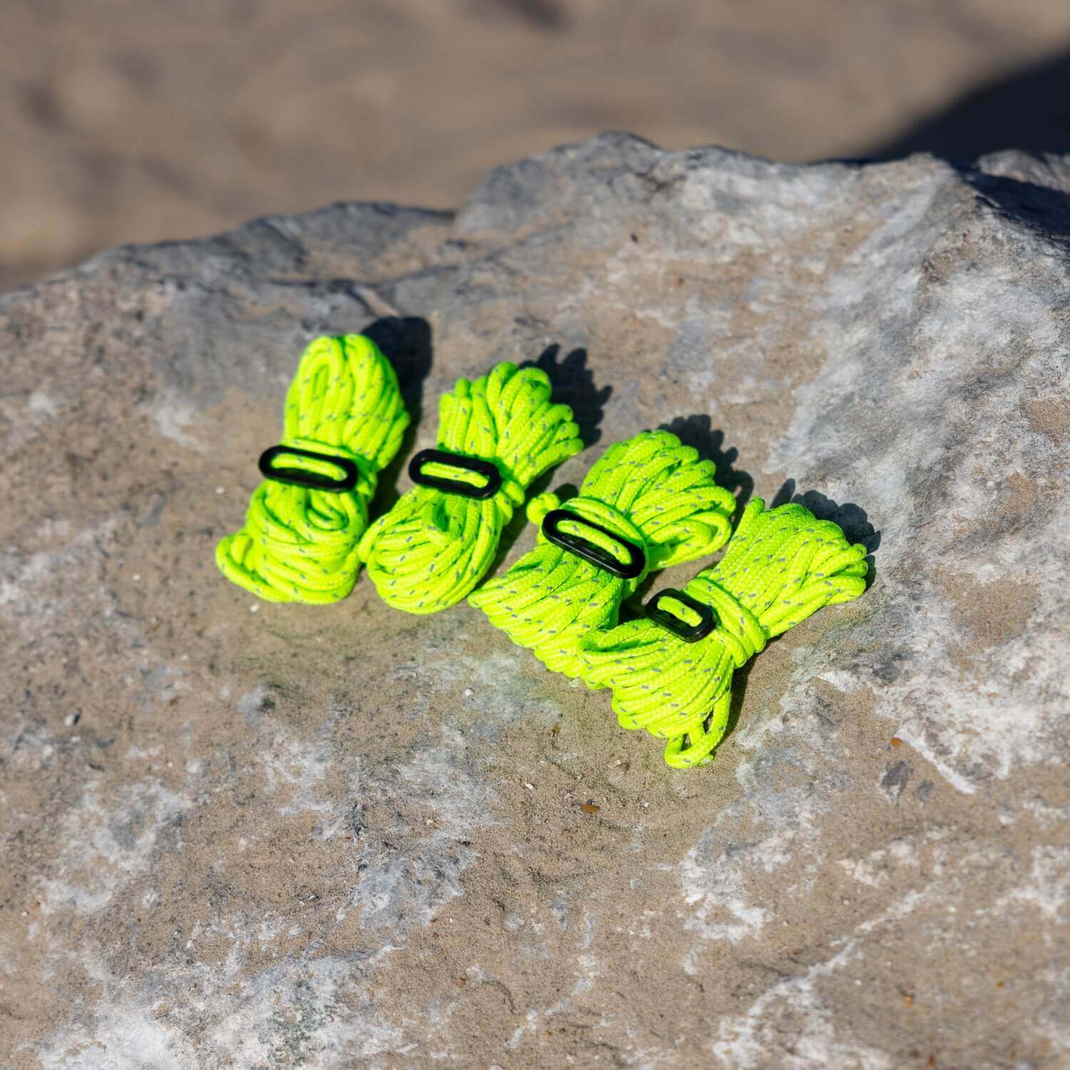 Hi Vis Guy Ropes with Tensioners 4-pack