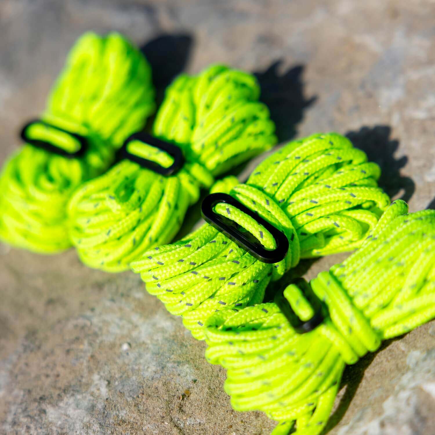 Hi Vis Guy Ropes with Tensioners 4-pack