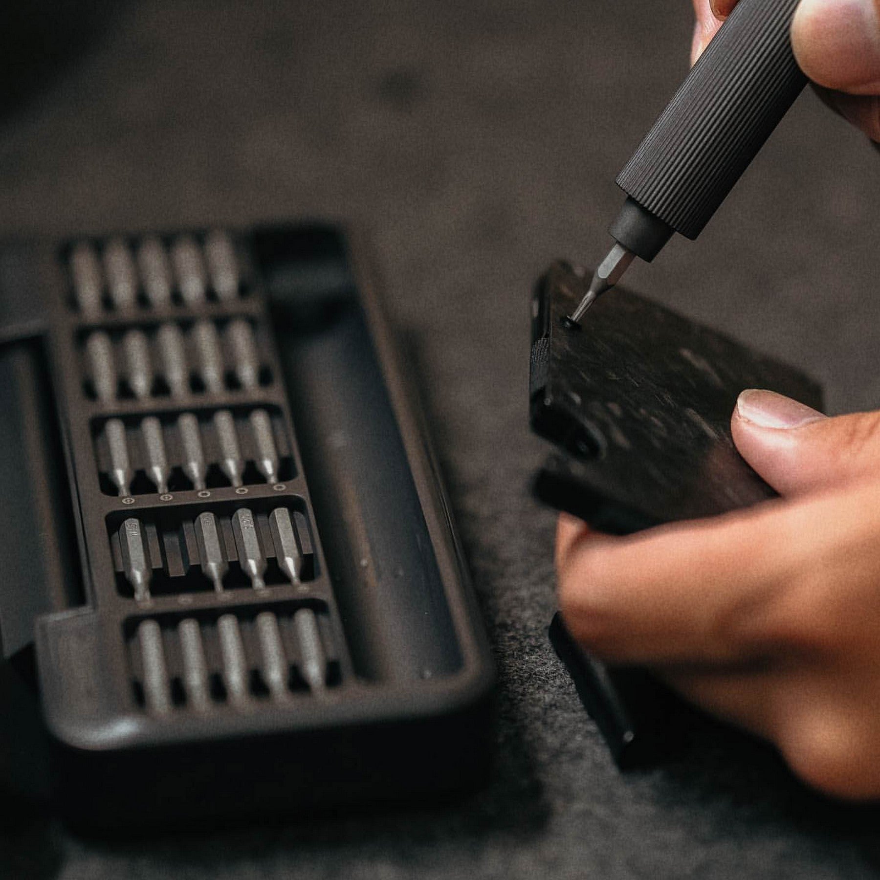 Electric Precision Screwdriver Set Grey